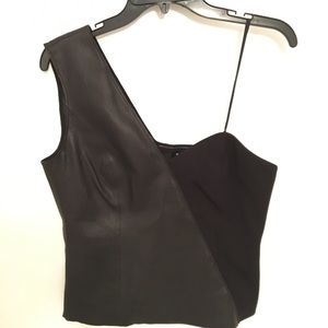 NWT Worth Leather Off the Shoulder Bustier